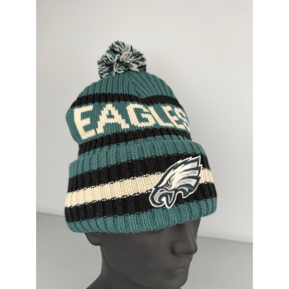 Philadelphia Eagles 47 Brand Cuff Knit Beanie Hat Cap Bering Striped NFL NWT